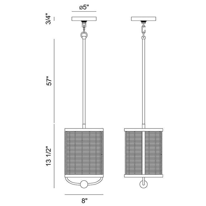 Eurofase 38158 Comparelli 1-lt 8" Pendant