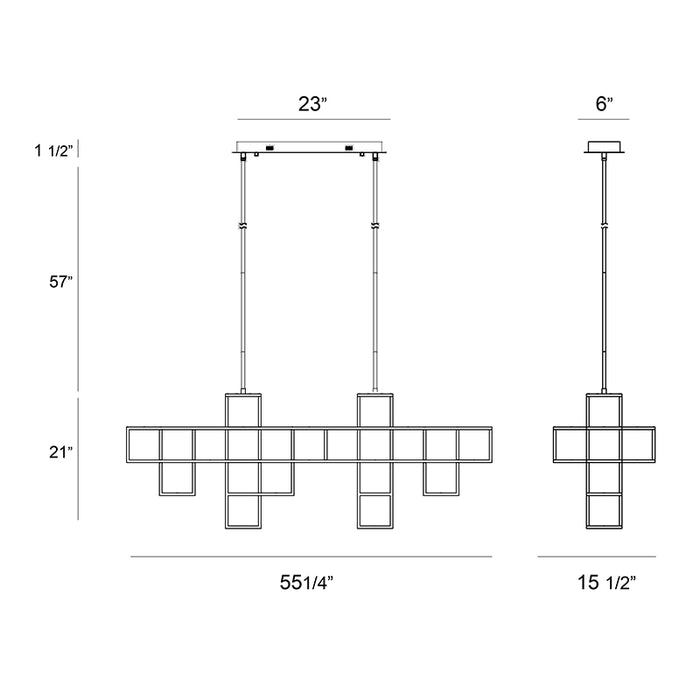 Eurofase 38257 Ferro 13-lt 55" LED Linear Chandelier