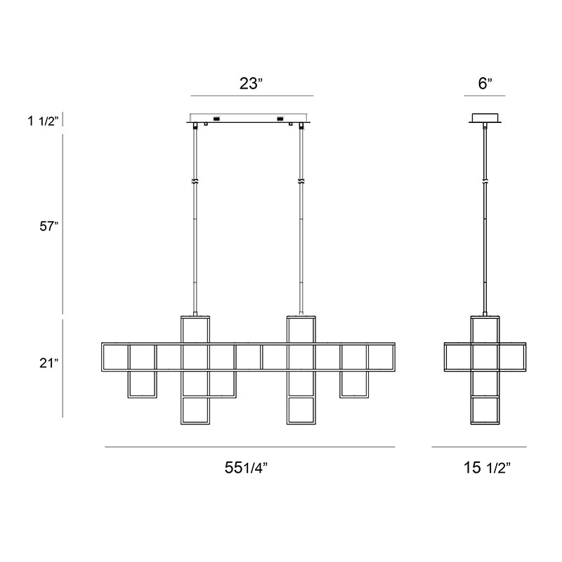 Eurofase 38257 Ferro 13-lt 55" LED Linear Chandelier