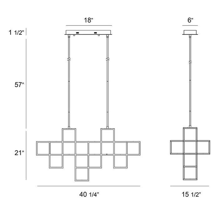 Eurofase 38258 Ferro 9-lt 40" LED Linear Chandelier