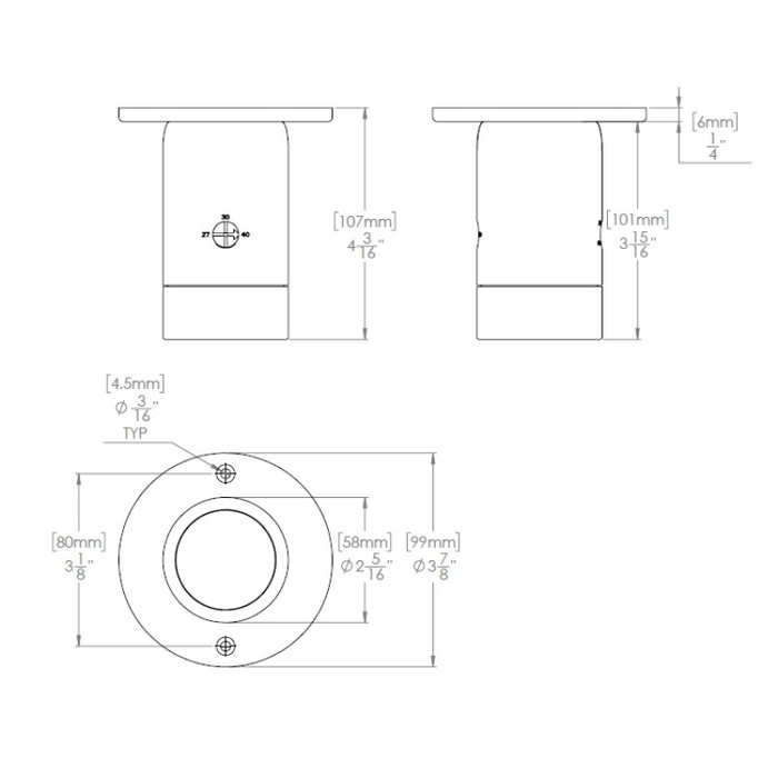 WAC 3831 Estrella 1-lt 4" LED Outdoor Ceiling Mount