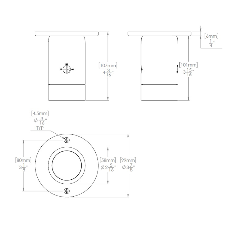 WAC 3831 Estrella 1-lt 4" LED Outdoor Ceiling Mount