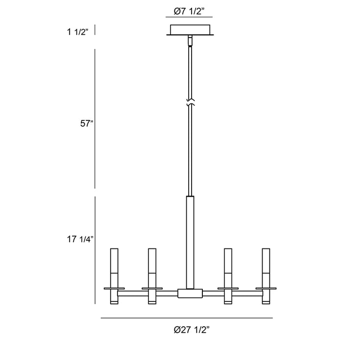 Eurofase 38440 Torna 6-lt 28" LED Chandelier