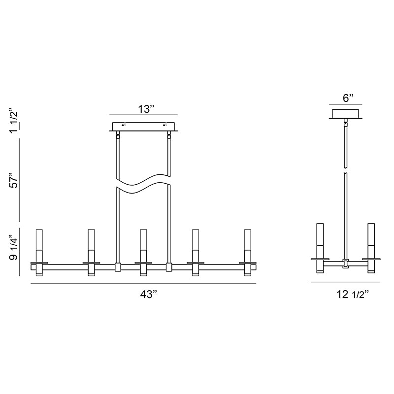 Eurofase 38441 Torna 43" LED Rectagular Chandelier