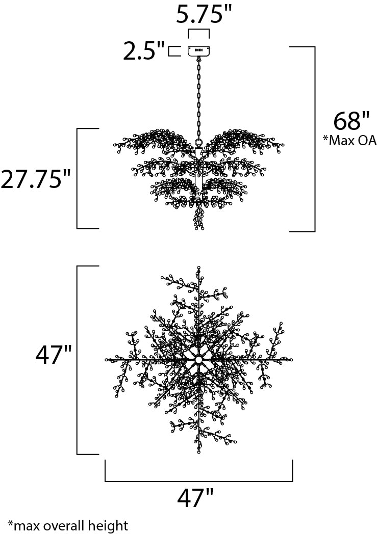 Maxim 38506 Cluster 12-lt 47" LED Chandelier
