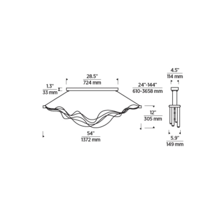 Tech 700LSSURG Surge 54" LED Linear Suspension Light