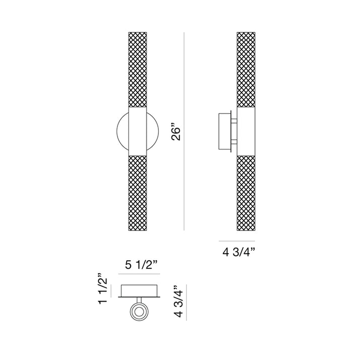 Eurofase 39311 Crossley 2-lt 27" Tall LED Wall Sconce