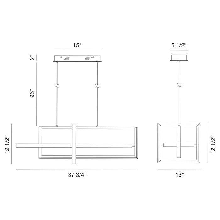 Eurofase 39323 Bordo 3-lt 38" LED Chandelier