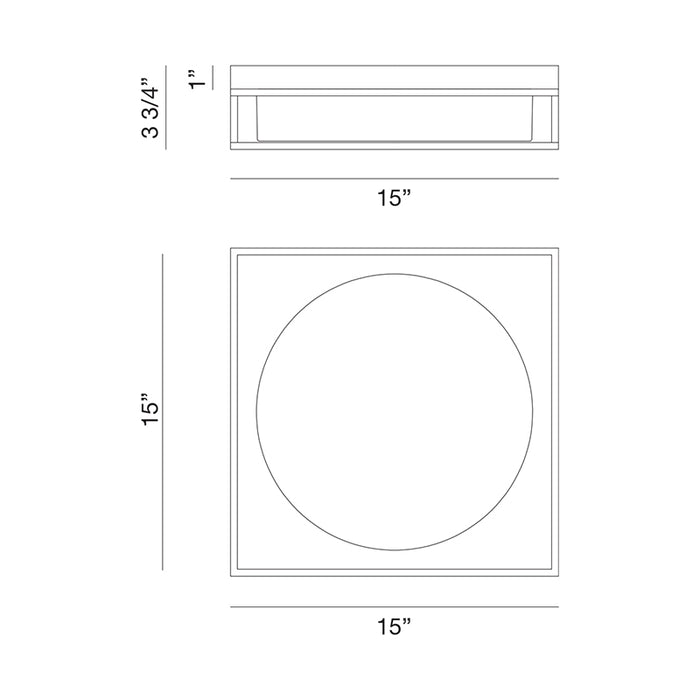 Eurofase 39333 Rover 1-lt 15" LED Flush Mount