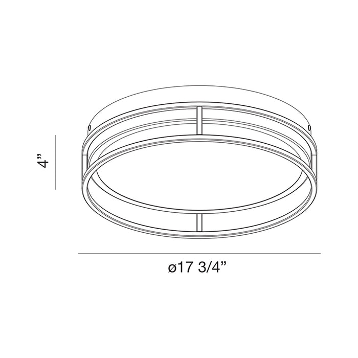 Eurofase 39408 Grafice 1-lt 18" LED Flush Mount