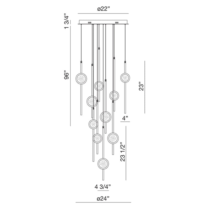 Eurofase 39464 Barletta 10-lt 24" LED Chandelier