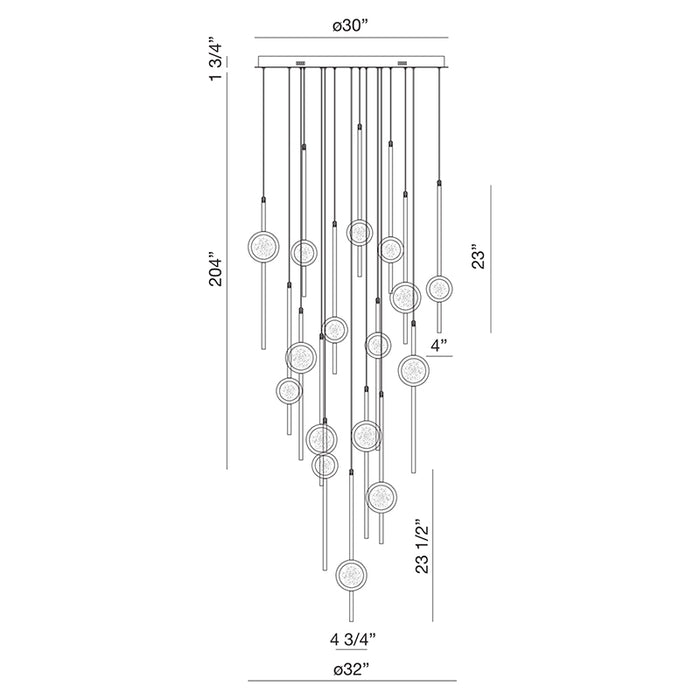 Eurofase 39465 Barletta 16-lt 32" LED Chandelier