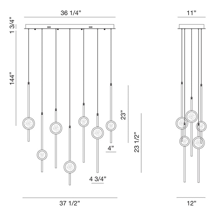 Eurofase 39466 Barletta 12-lt 38" LED Chandelier