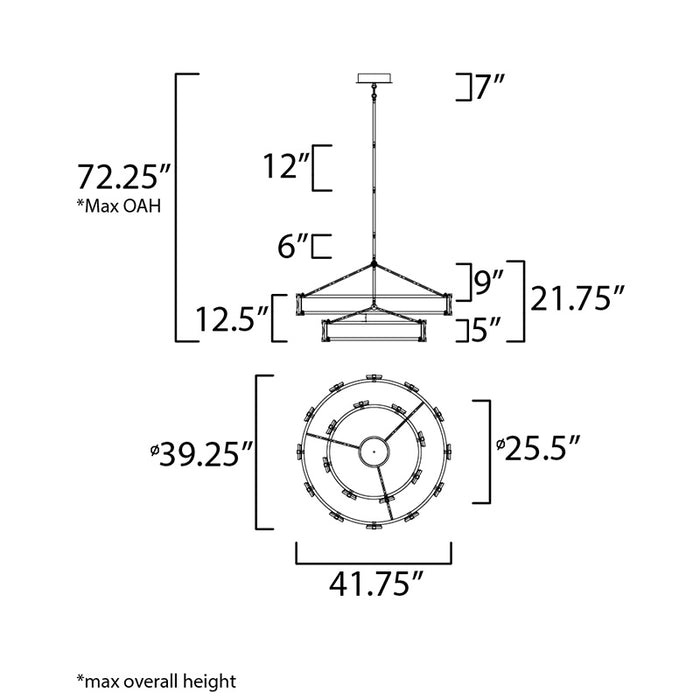 Maxim 39538 Radiant 20-lt 42" LED Chandelier