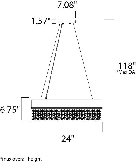 Maxim 39655 Mystic 16-lt 24" LED Pendant