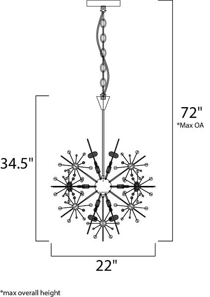 Maxim 39745 Starfire 11-lt 22" Chandelier