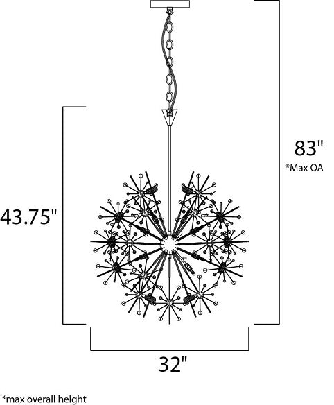Maxim 39746 Starfire 18-lt 32" Chandelier