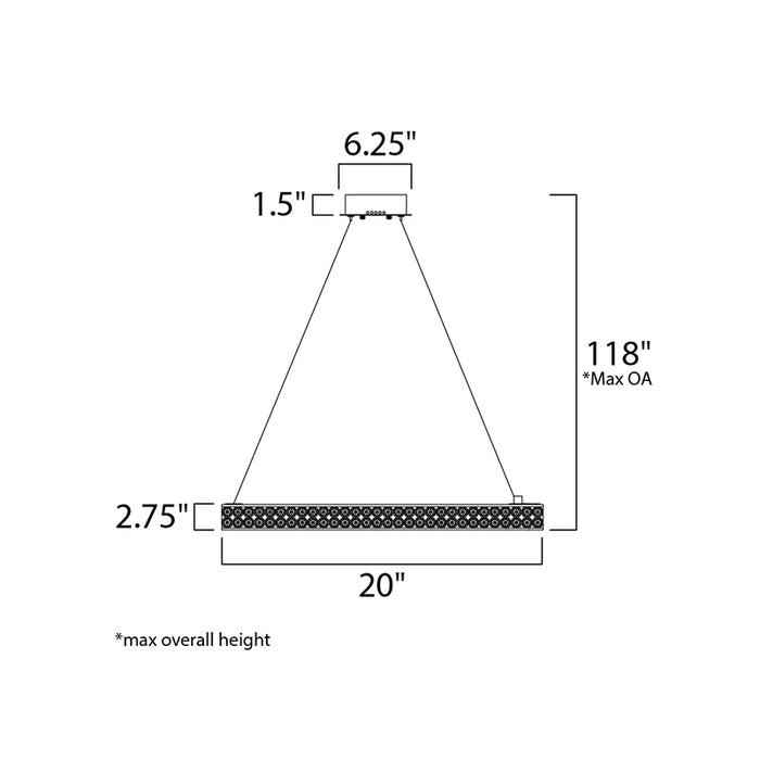 Maxim 39772 Eternity 20" LED Single Pendant