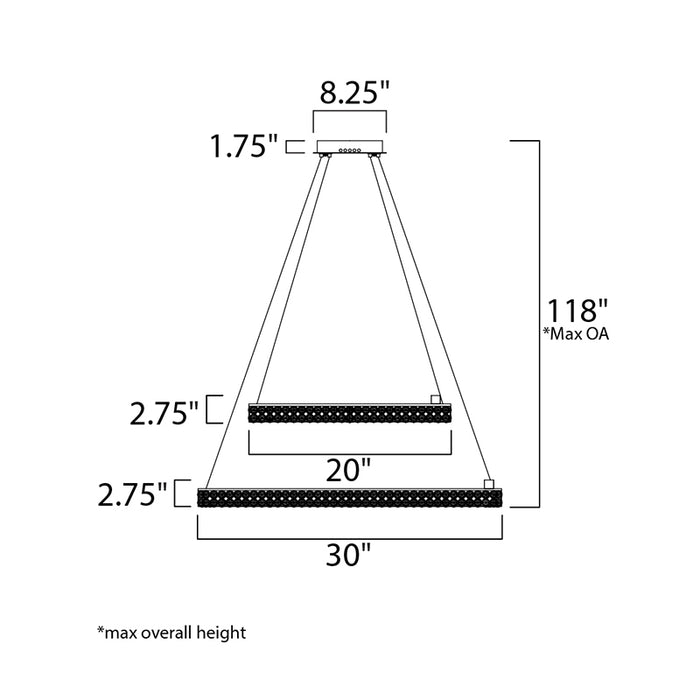 Maxim 39777 Eternity  30" LED 2-Tier Foyer Pendant