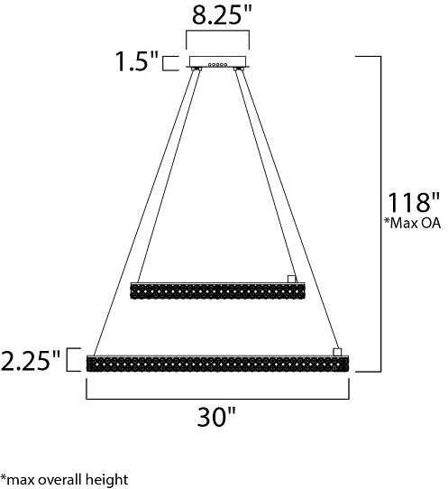 Maxim 39777 Eternity  30" LED 2-Tier Foyer Pendant