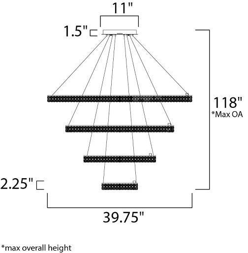 Maxim 39778 Eternity 40" LED 4 Tier Chandelier