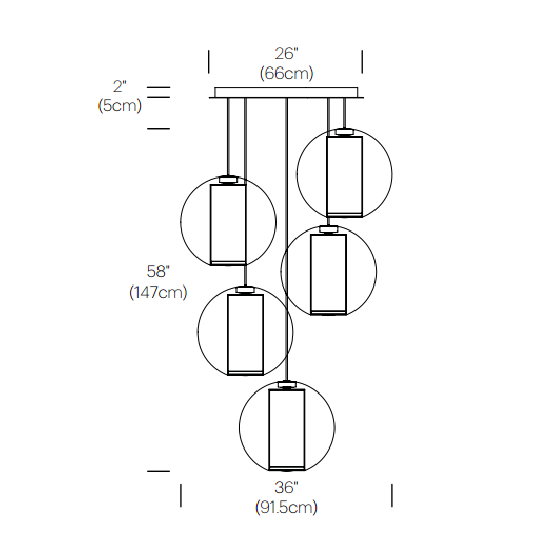 Pablo Designs Bel Occhio 5-lt Chandelier