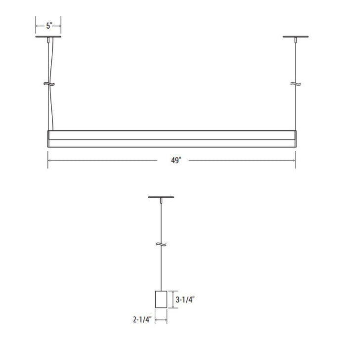 Oracle 4-SLEEK-S 4-ft Architectural LED Suspended Linear – Direct, 3000 Lumens