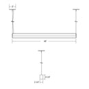 Oracle 4-SLEEK-S 4-ft Architectural LED Suspended Linear – Direct, 5000 Lumens
