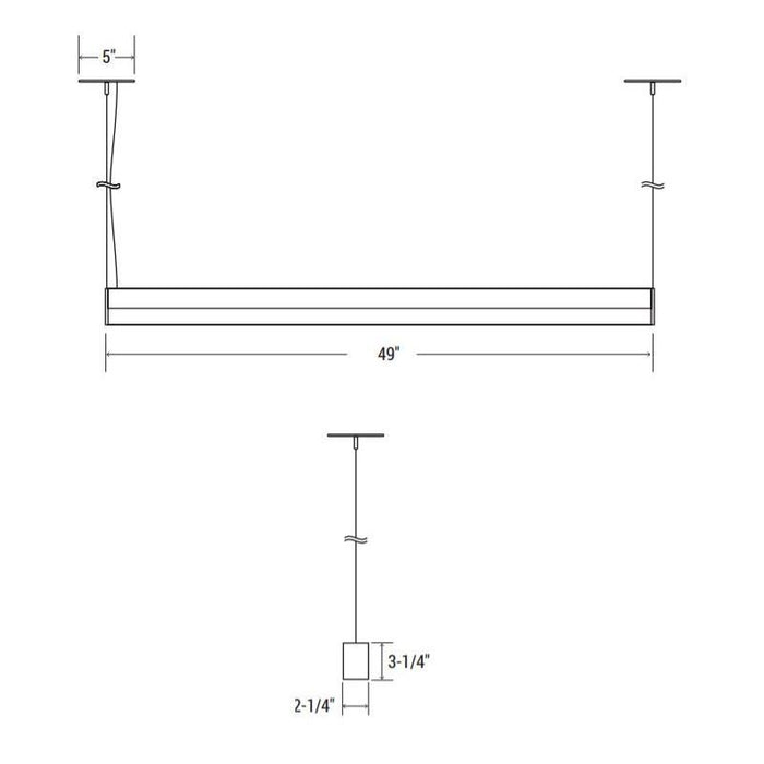 Oracle 4-SLEEK-S 4-ft Architectural LED Suspended Linear – Direct, 5000 Lumens