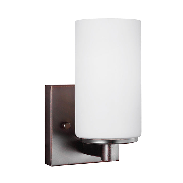 Sea Gull 4139101 Hettinger 1-lt 8" Tall Bath Sconce