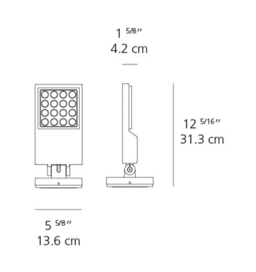 Artemide Cefiso 14 6°x45° LED Outdoor Wall/Ceiling/Floor Light