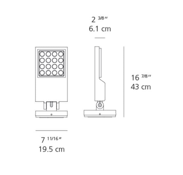 Artemide Cefiso 20 9°LED Outdoor Wall/Ceiling/Floor Light