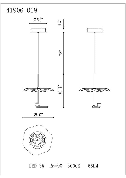 Eurofase 41906 Lagatto 1-lt 10" LED Pendant