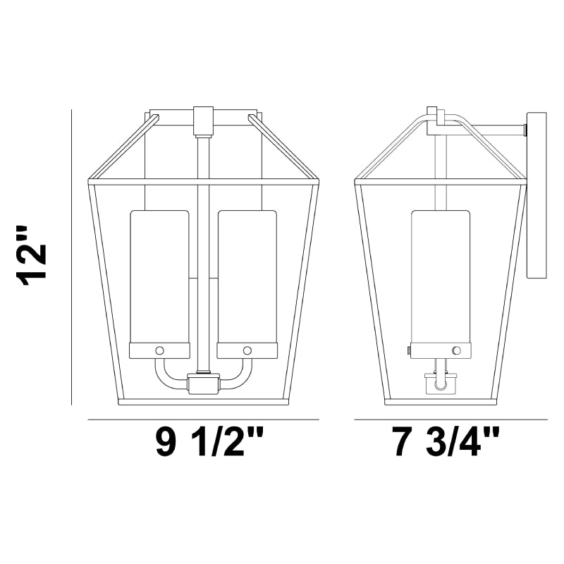 Eurofase 41957 Bastille 2-lt 12" Tall Outdoor Wall Sconce