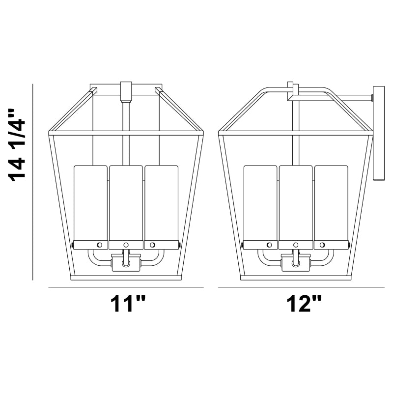 Eurofase 41958 Bastille 4-lt 14" Tall Outdoor Wall Sconce
