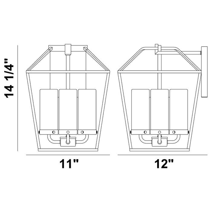 Eurofase 41958 Bastille 4-lt 14" Tall Outdoor Wall Sconce