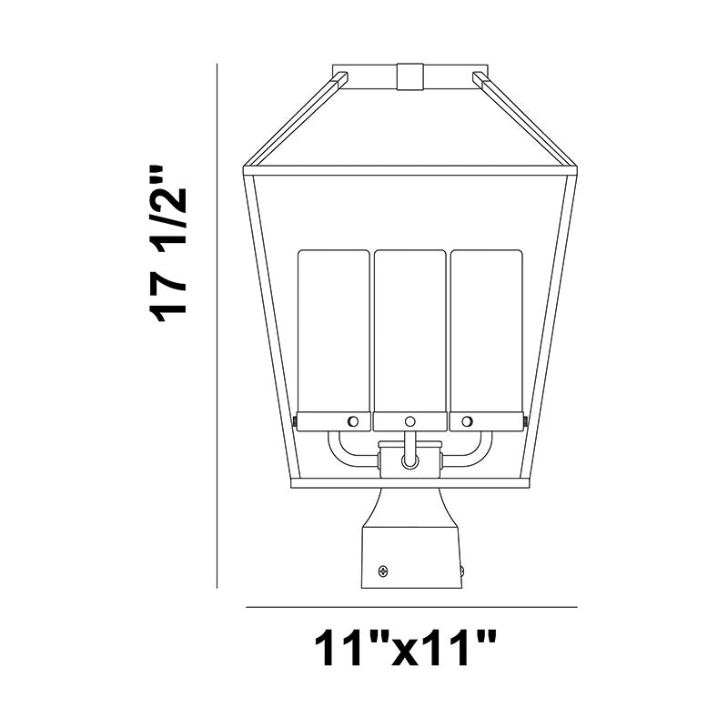 Eurofase 41959 Bastille 4-lt 18" Tall Post Light