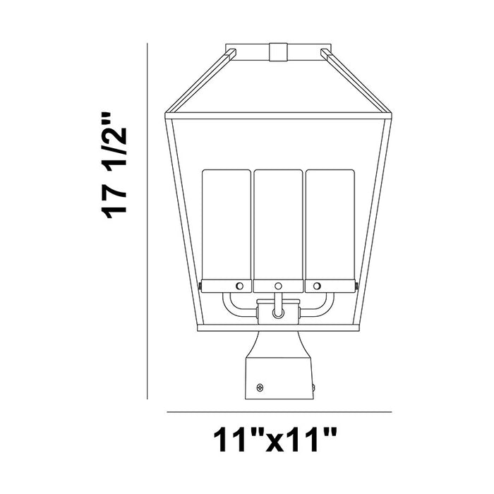 Eurofase 41959 Bastille 4-lt 18" Tall Post Light