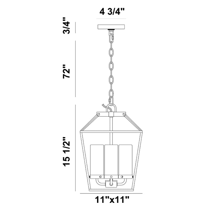 Eurofase 41960 Bastille 4-lt 11" Outdoor Pendant