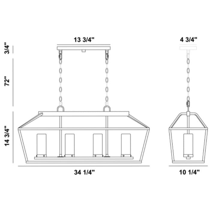 Eurofase 42740 Bastille 4-lt 34" Outdoor Chandelier