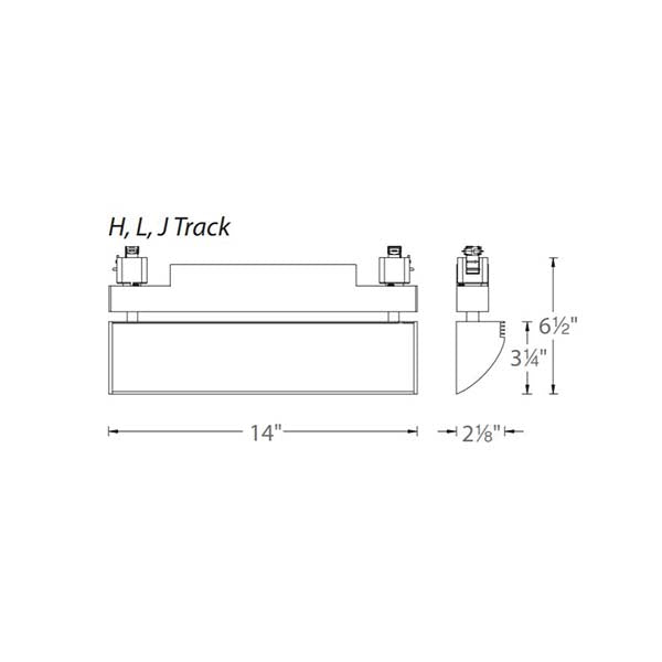 WAC H-LED42W 42W LED Wall Washer, H Track