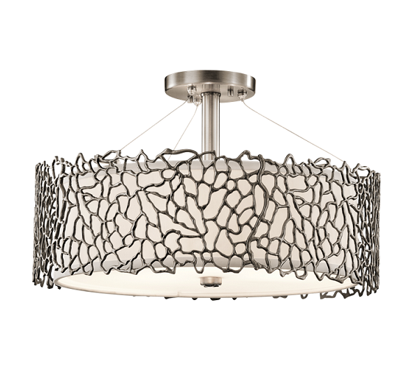 Kichler 43346 Silver Coral 3-lt Pendant/Semi-Flush