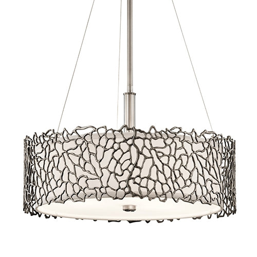 Kichler 43346 Silver Coral 3-lt Pendant/Semi-Flush