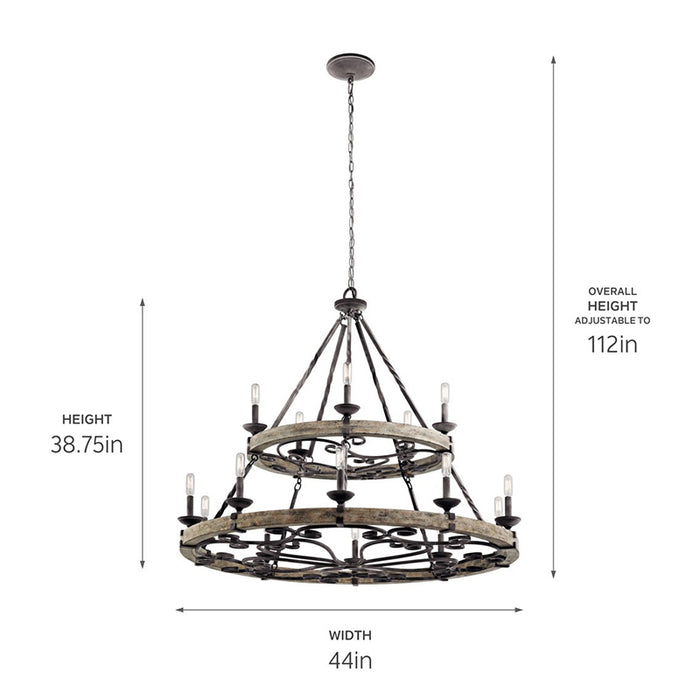 Kichler 43826 Taulbee 15-lt 44" Chandelier