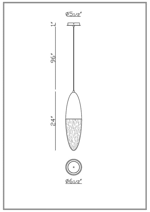 Eurofase 43857 Ecrou 1-lt 7" LED Pendant