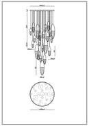 Eurofase 43860 Ecrou 22-lt 40" LED Chandelier