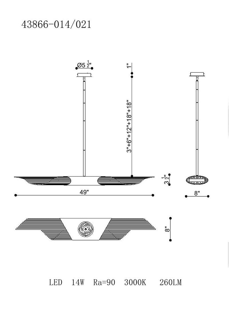 Eurofase 43866 Umura 2-lt 49" LED Chandelier