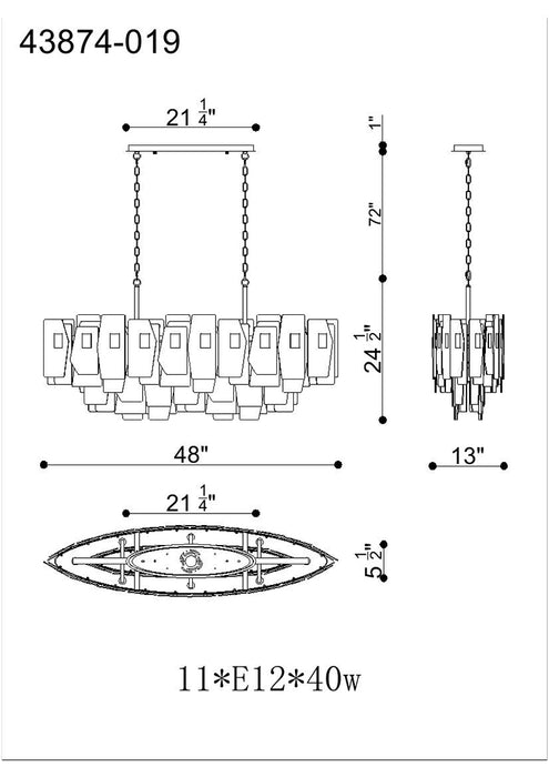 Eurofase 43874 Cocolina 11-lt 48" Chandelier