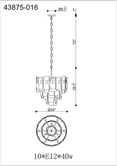 Eurofase 43875 Cocolina 10-lt 24" Chandelier