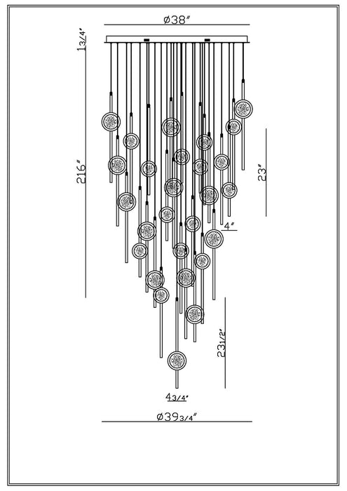 Eurofase 43890 Barletta 26-lt 40" LED Chandelier